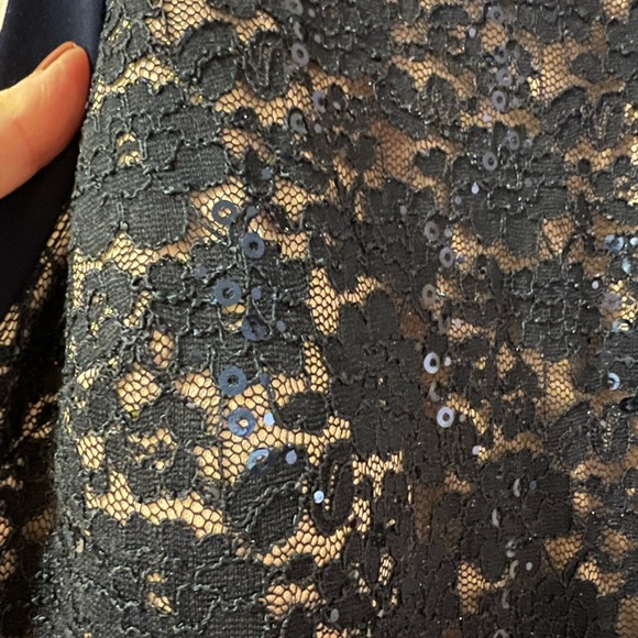 Nightway Lace A-Line Gown Navy Size 10 - Picture 5 of 8